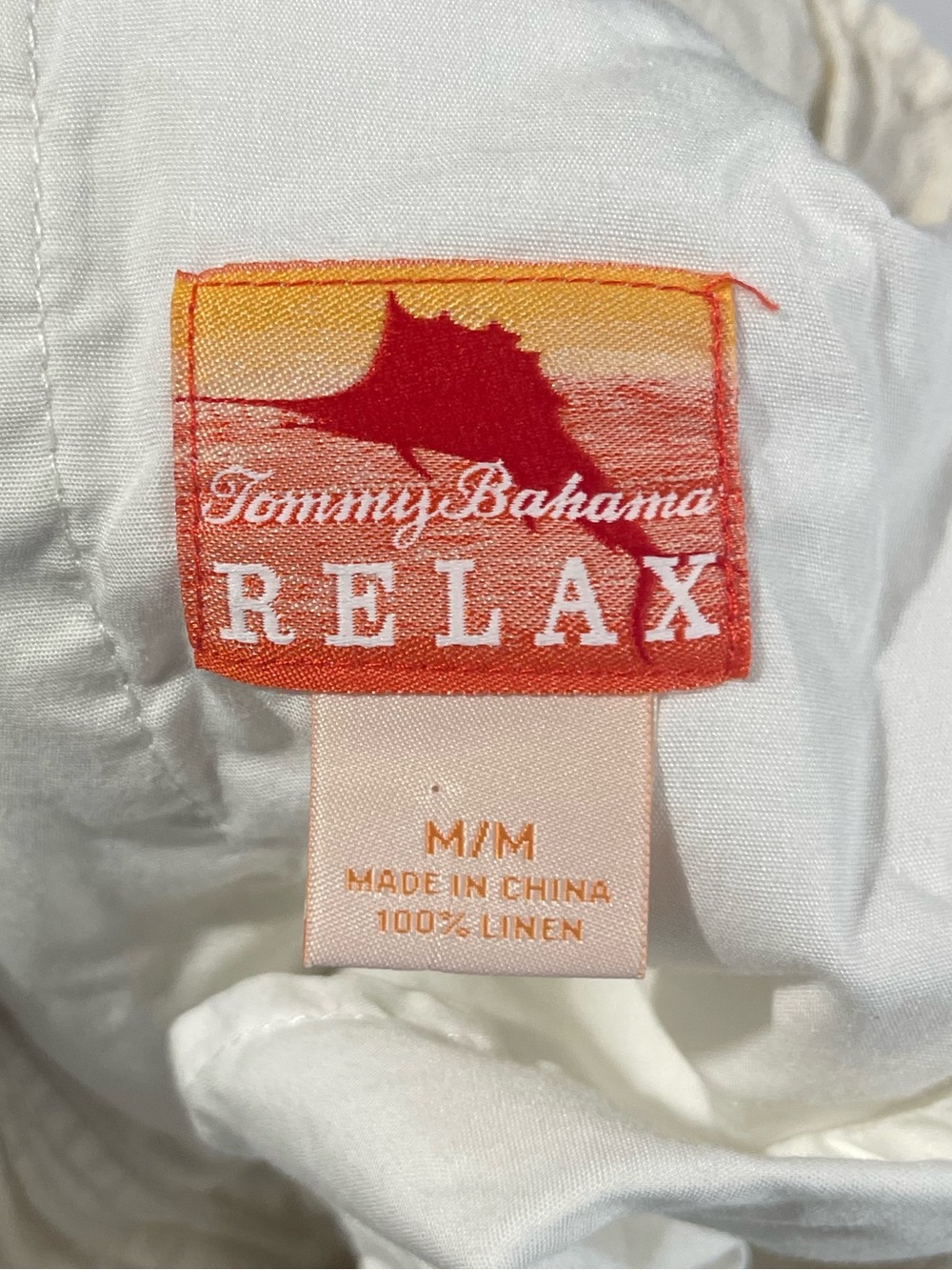 Tommy Bahama Relax Men’s Ivory Cream 100% Linen Drawstring Medium Pants - Picture 8 of 13